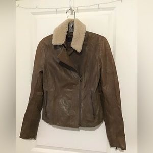 Banana Republic Women’s Brown Leather Bomber Jacket